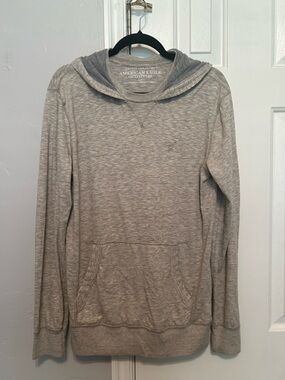 American Eagle Outfitters Heather Gray Lightweight Hoodie